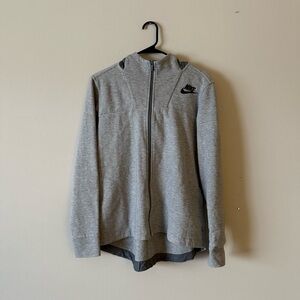 Nike Heather Gray Zip-Up Sweater